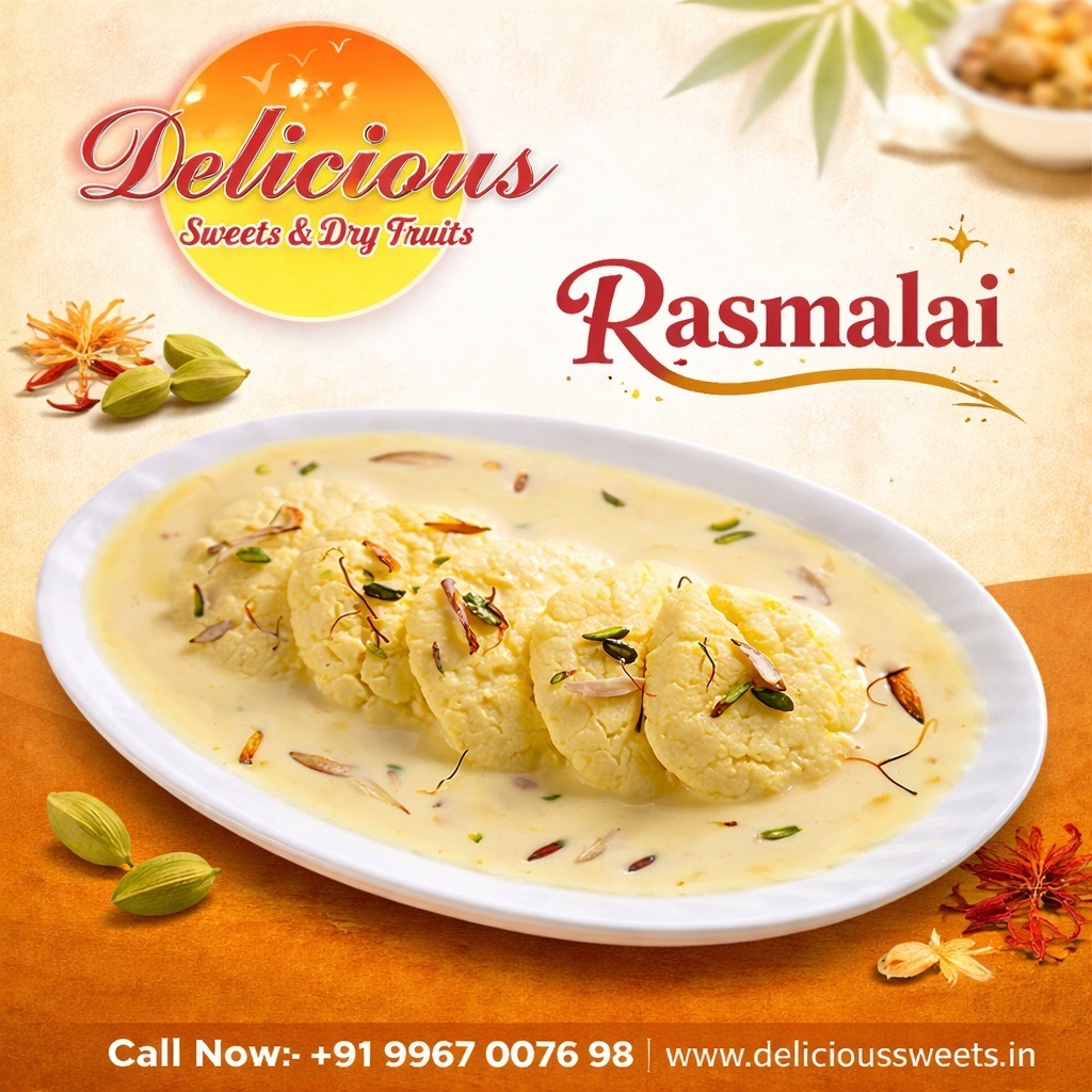 Delicious Sweets & Dry Fruits – Rasmalai 